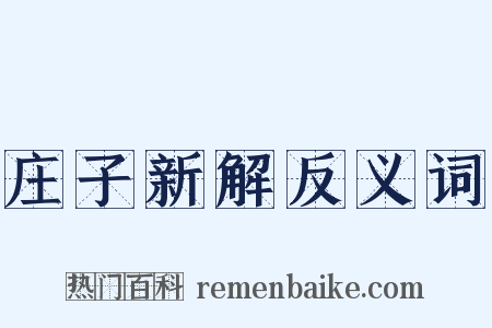 庄子新解反义词是什么意思的图片